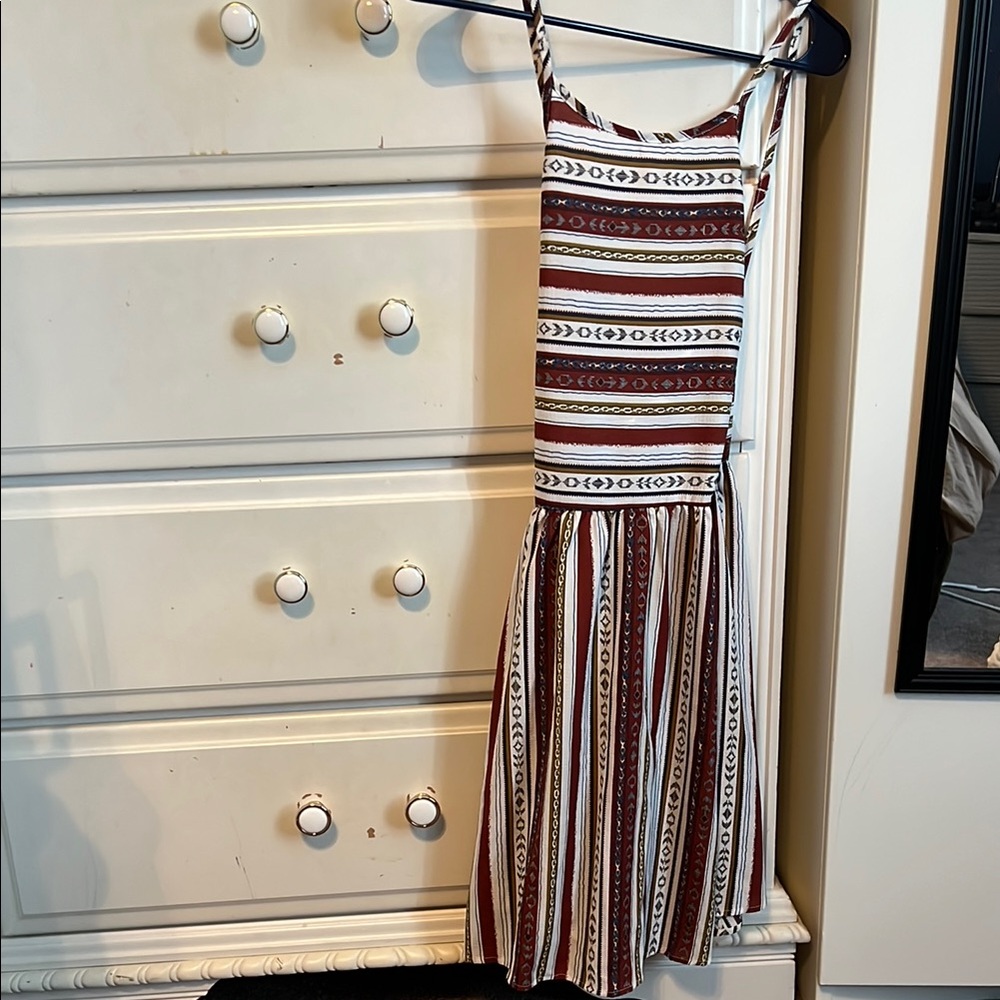 SHEIN Red and Black Sleeveless Spaghetti Strap Sundress